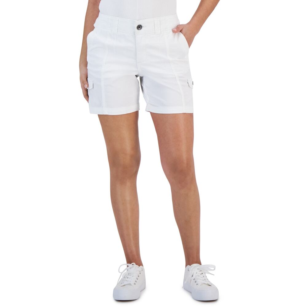 Style & Co Mid-Rise Comfort-Waist Cargo Shorts White NWT Petite Size 2